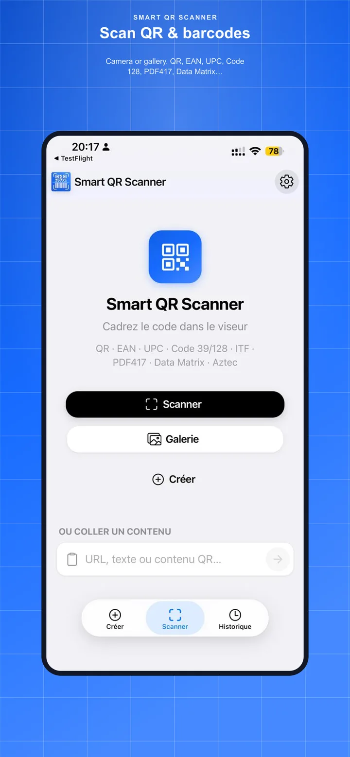 Smart QR Scanner scan screen